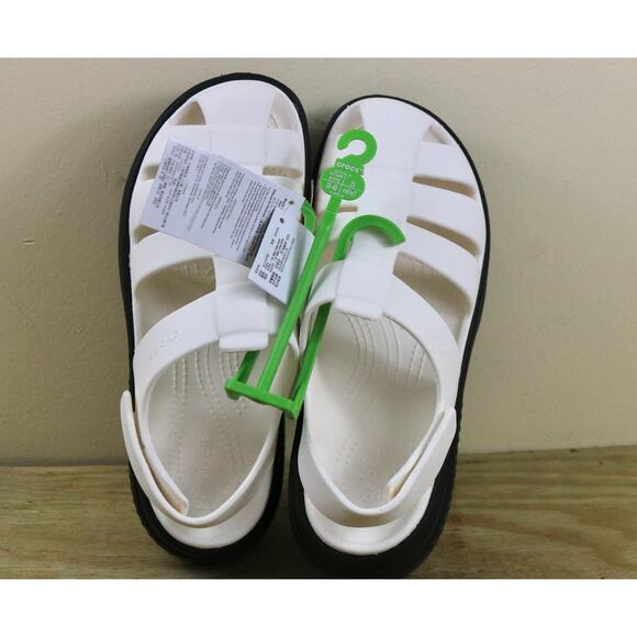 New Crocs Sandals Womens 8 White Stomp Fisherman Platform Slip On Shoes - Picture 4 of 6